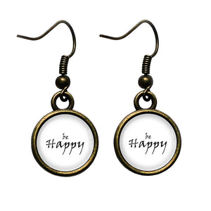 Be Happy Antique Bronze Earrings