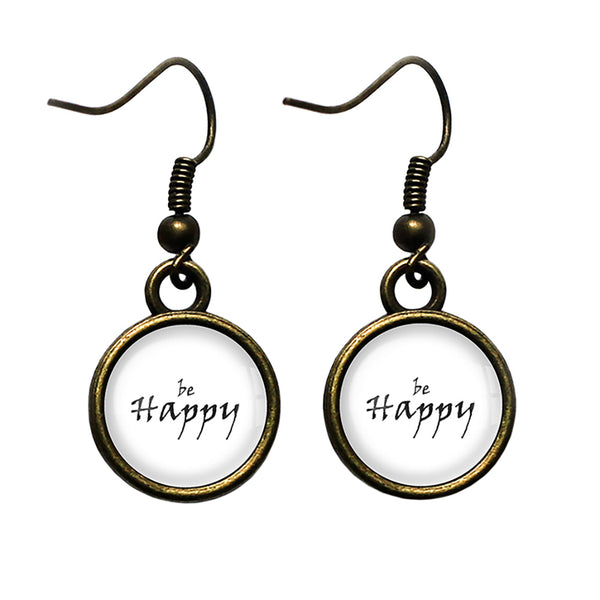 Be Happy Antique Bronze Earrings