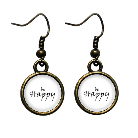 Be Happy Antique Bronze Earrings