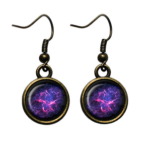 NASA Photograph Nebula Color Burst Antique Bronze Earrings