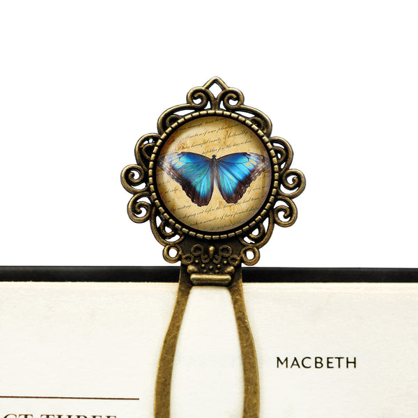 Blue Butterfly Bronze Bookmark