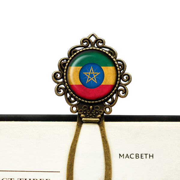 Ethiopia Ethiopian Flag Bronze Bookmark
