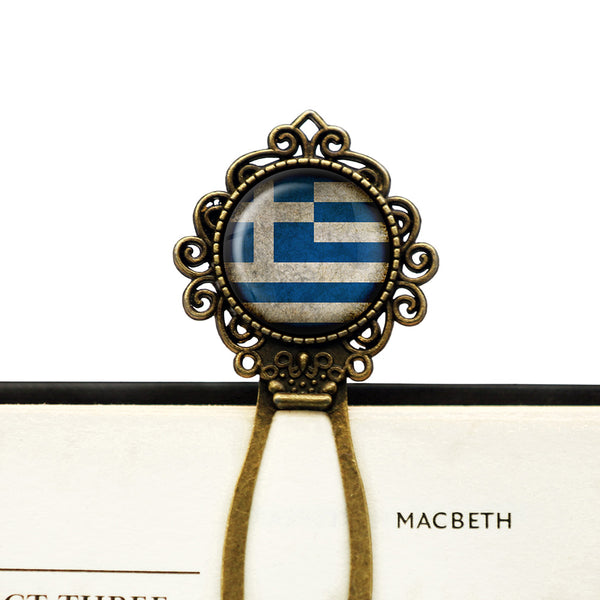 Greece Greek Ελλάδα Flag Bronze Bookmark