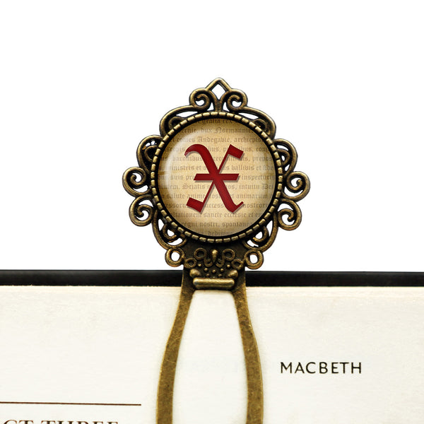 X Letter Old English Gothic Blackletter Magna Carta Bronze Bookmark