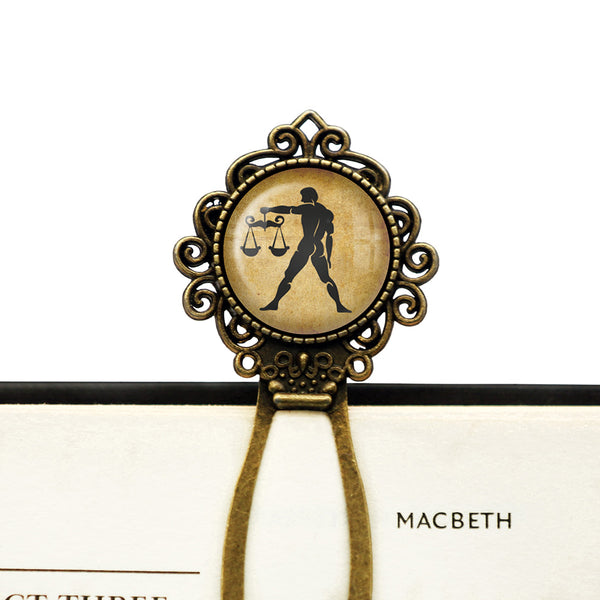 Zodiac Symbol Astrology Libra Bronze Bookmark