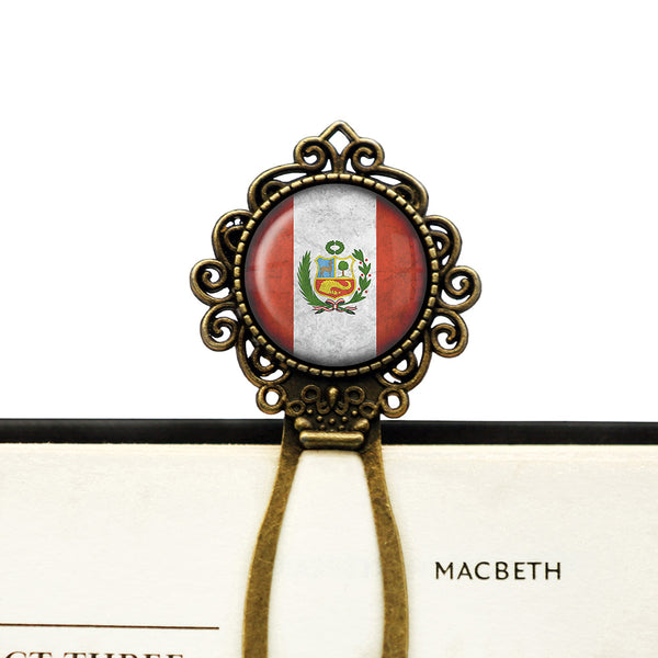 Peru Peruvian Flag Bronze Bookmark