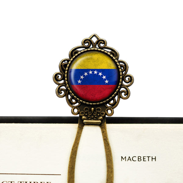 Venezuela Venezuelan Flag Bronze Bookmark
