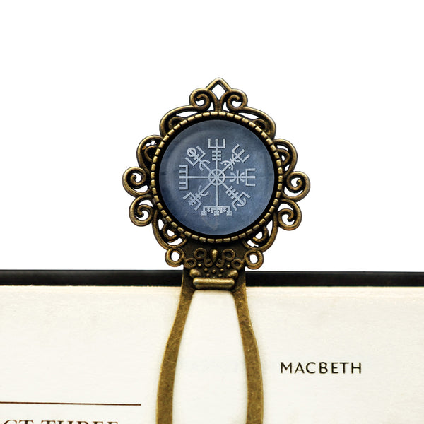 Viking Runes Vegvisir Viking Compass Bronze Bookmark