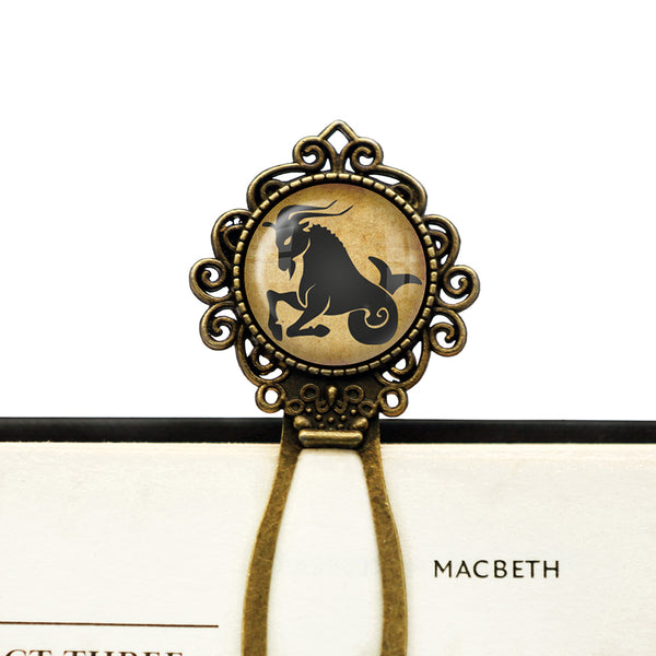 Zodiac Symbol Astrology Capricorn Bronze Bookmark