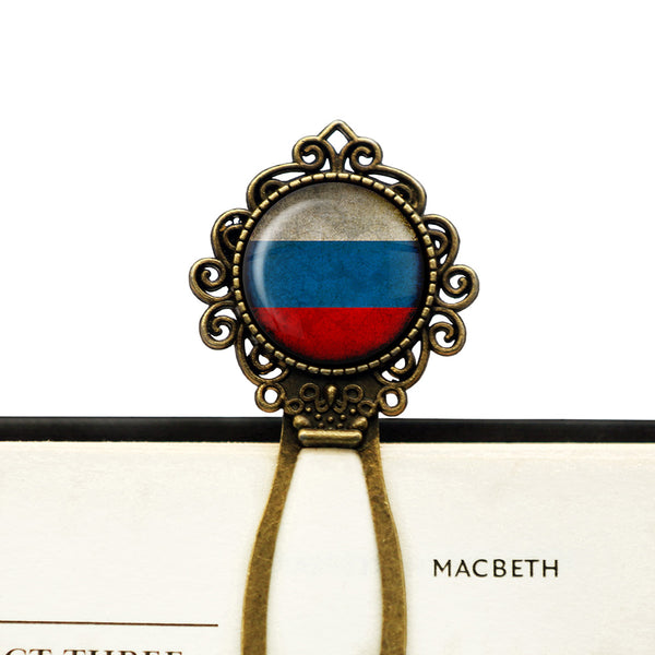 Russia Russian Россия Flag Bronze Bookmark