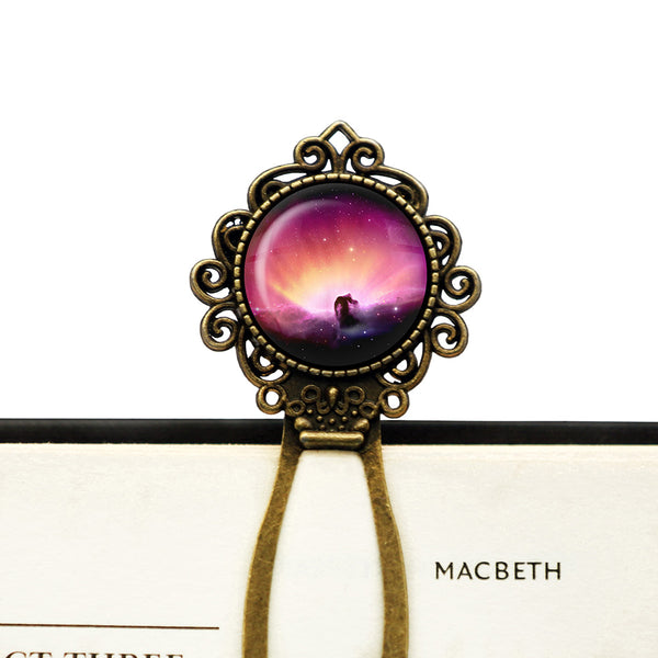 NASA Photograph Pink Nebula Bronze Bookmark