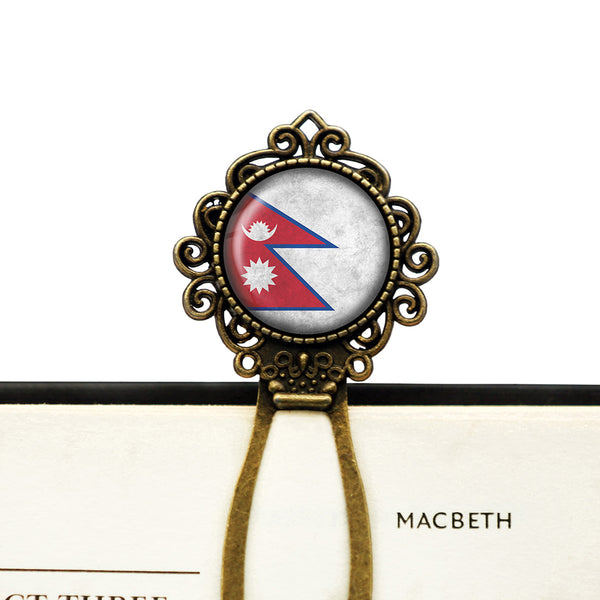 Nepal Nepalese Flag Bronze Bookmark