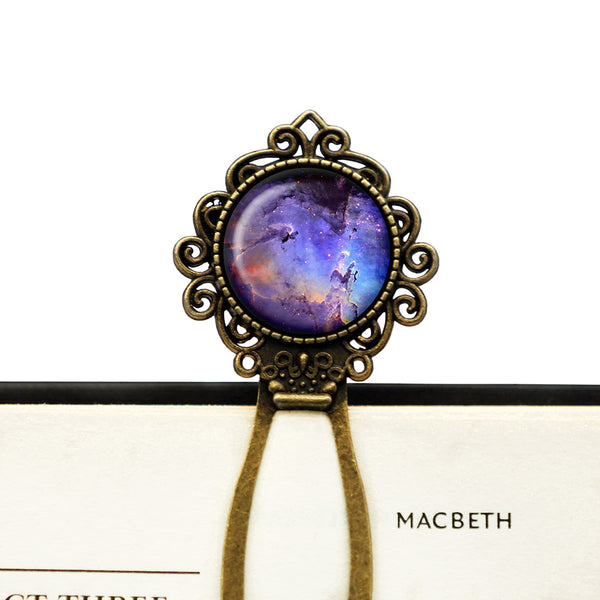 NASA Photograph Nebula Swirls Bronze Bookmark