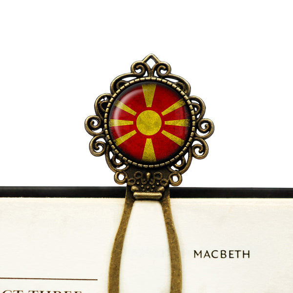 Macedonia Macedonian Flag Bronze Bookmark