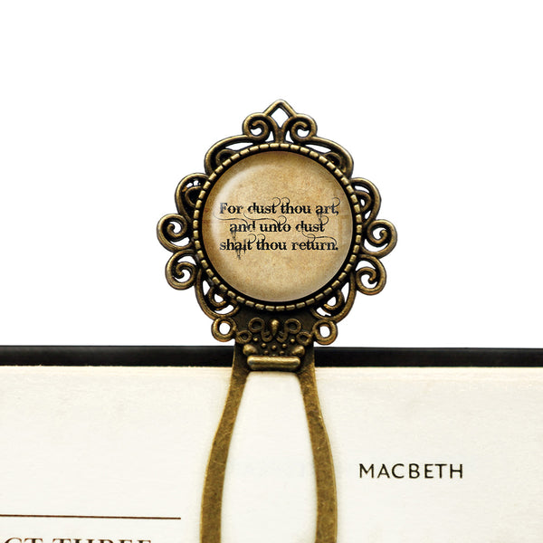 Genesis 3:19 For Dust Thou Art King James Version KJV Bible Bronze Bookmark