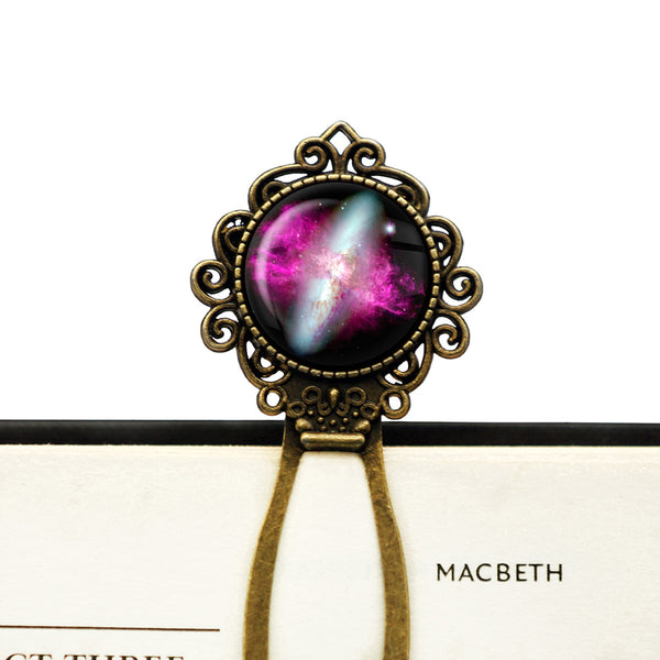 NASA Photograph Nebula Red White Bronze Bookmark