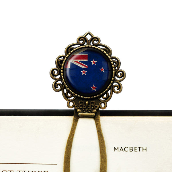 New Zealand Flag Bronze Bookmark