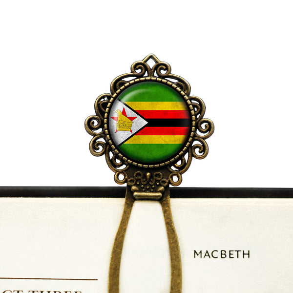 Zimbabwe Zimbabwean Flag Bronze Bookmark