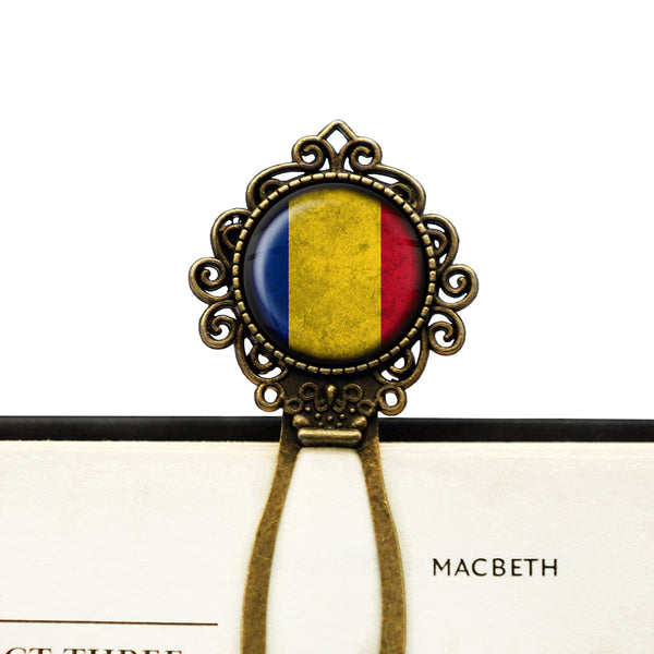 Romania Romanian Flag Bronze Bookmark