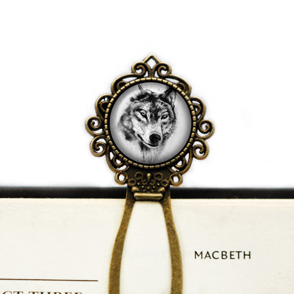 Wolf Head Bronze Bookmark
