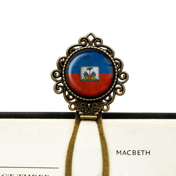 Haiti Haitian Flag Bronze Bookmark