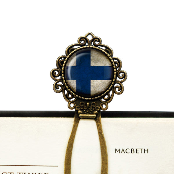 Republic of Finland Finnish Flag Bronze Bookmark