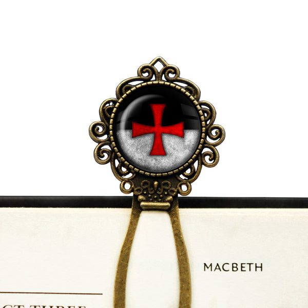 Worn Knights Templar Battle Flag Standard Bronze Bookmark