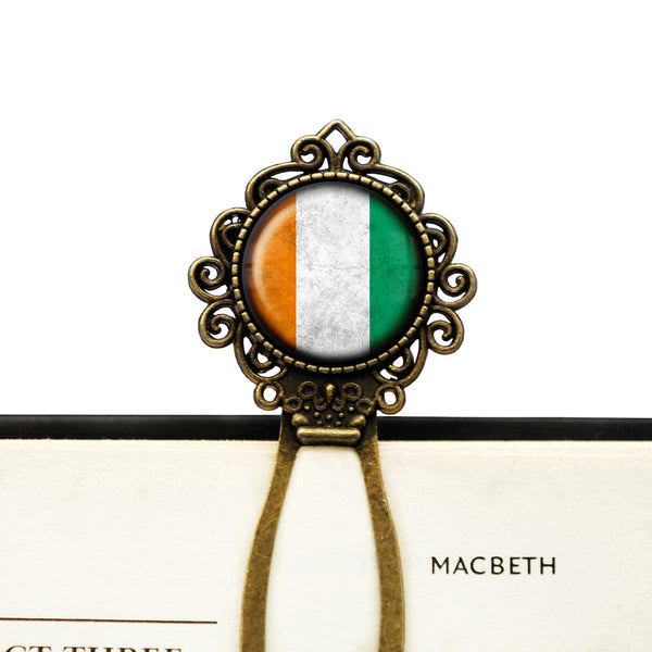 Ivory Coast Côte d'Ivoire Flag Bronze Bookmark