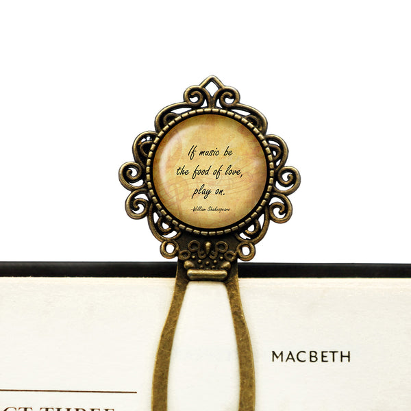William Shakespeare Music be the Food of Love Play On Bronze Bookmark