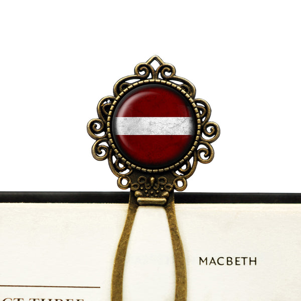 Latvia Latvian Flag Bronze Bookmark
