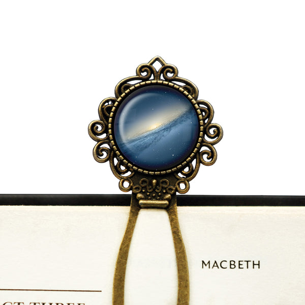 NASA Photograph Blue Galaxy Bronze Bookmark