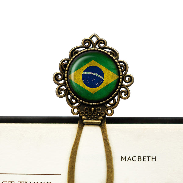 Brazil Brazilian Flag Bronze Bookmark