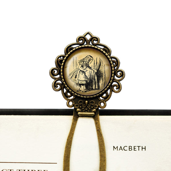 Alice in Wonderland Behind the Curtain Bronze Bookmark