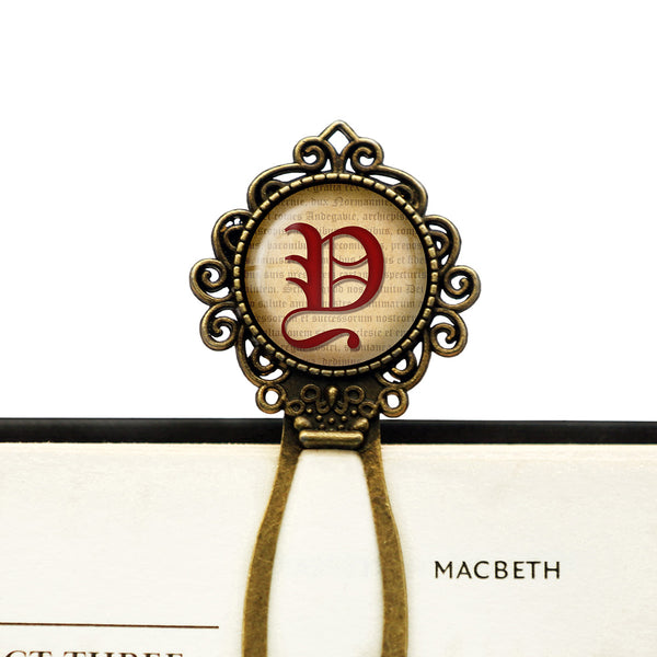 Y Letter Old English Gothic Blackletter Magna Carta Bronze Bookmark