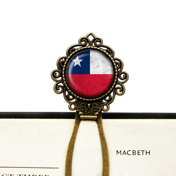 Chile Chilean Flag Bronze Bookmark