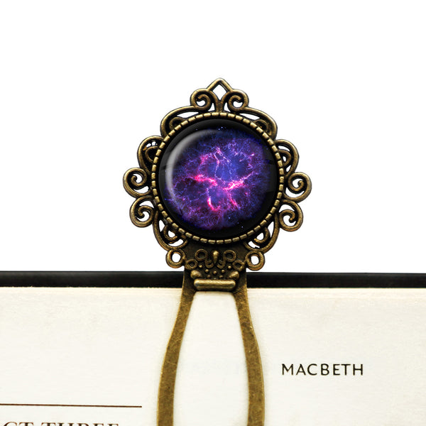 NASA Photograph Nebula Rays of Pink Bronze Bookmark