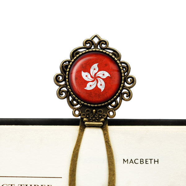 Hong Kong 香港 Flag Bronze Bookmark