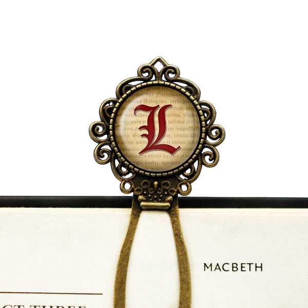 L Letter Old English Gothic Blackletter Magna Carta Bronze Bookmark