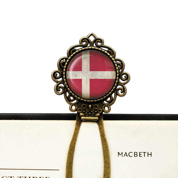 Denmark Danish Flag Bronze Bookmark
