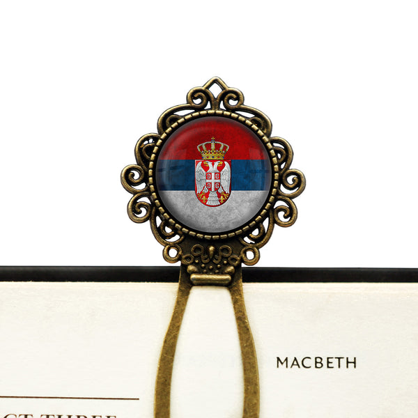 Serbia Serbian Flag Bronze Bookmark