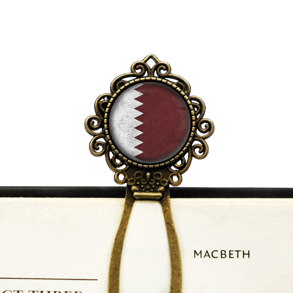 Qatar Qatari Flag Bronze Bookmark
