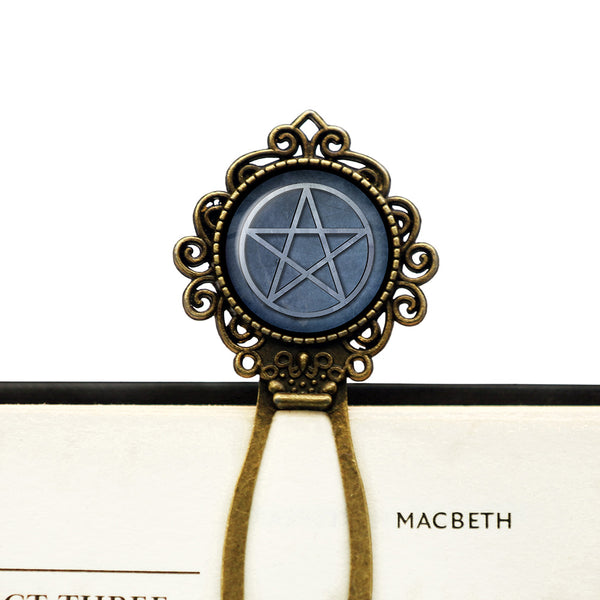 Halloween Witchcraft Pentagram Bronze Bookmark