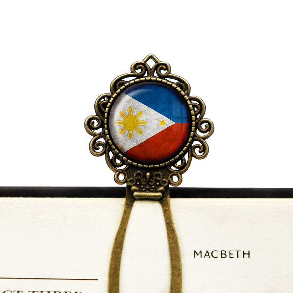 Philippines Filipino Flag Bronze Bookmark