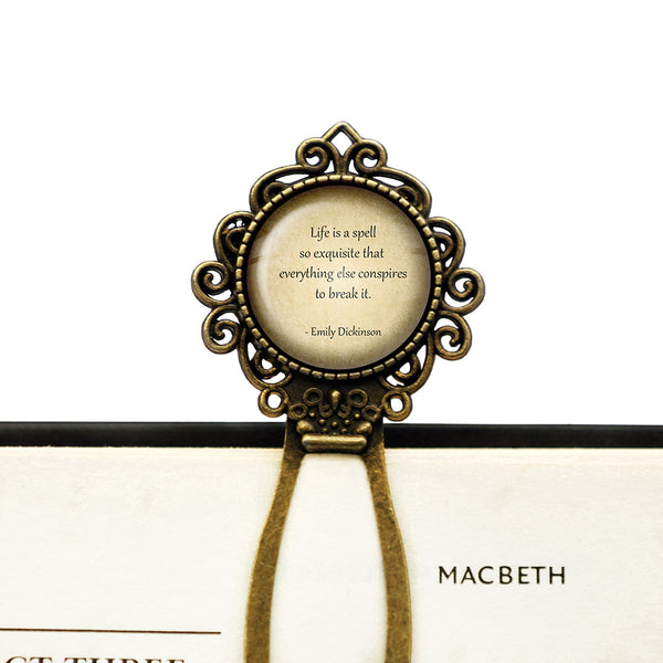 Emily Dickinson Life is a Spell so Exquisite Bronze Bookmark