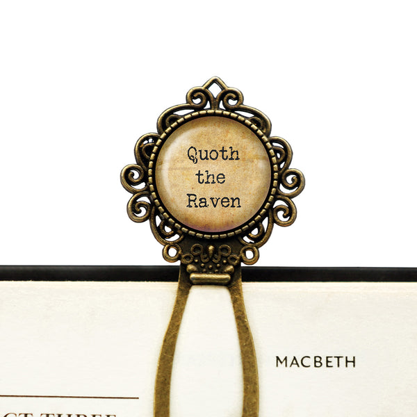 Edgar Allen Poe Nevermore Quoth the Raven Bronze Bookmark