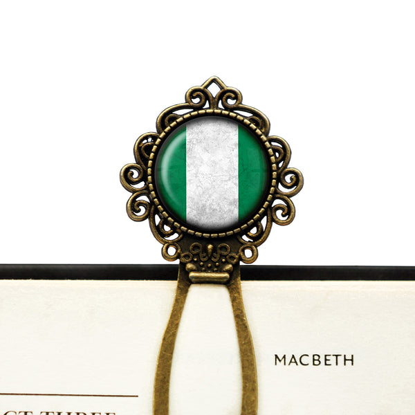 African Nation Nigeria Flag Bronze Bookmark