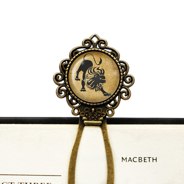 Zodiac Symbol Astrology Leo Bronze Bookmark