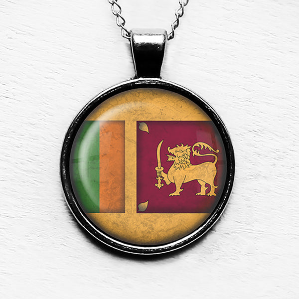 Sri Lanka Sri Lankan Flag Pendant & Necklace