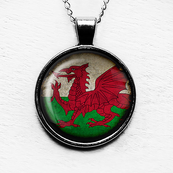 Wales Welsh Flag Pendant & Necklace