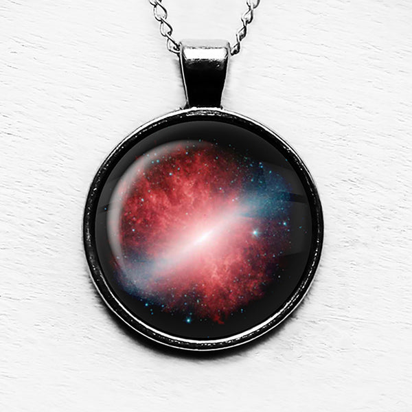 NASA Photograph Red Galaxy Pendant & Necklace